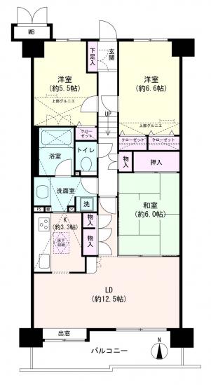フォルスコート川口上青木-1-間取図(平面図)