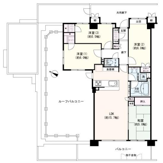 サンクレイドル川口東領家-1-間取図(平面図)