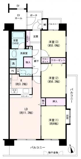 コスモ戸田公園ピアセーレ-1-間取図(平面図)