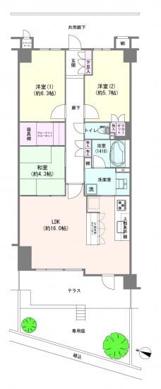 ユニーブル東浦和ファインプレイス-1-間取図(平面図)