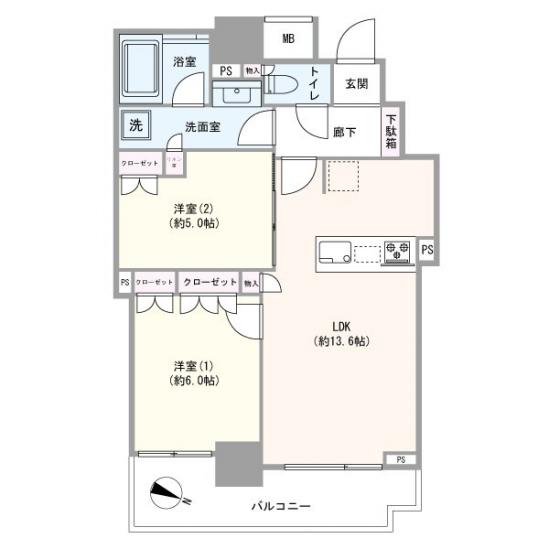 シティタワー蕨-1-間取図(平面図)