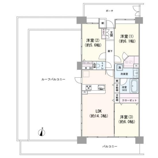 コスモ川口中青木公園-1-間取図(平面図)