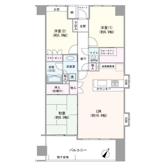 ハイムプラザ北浦和-1-間取図(平面図)
