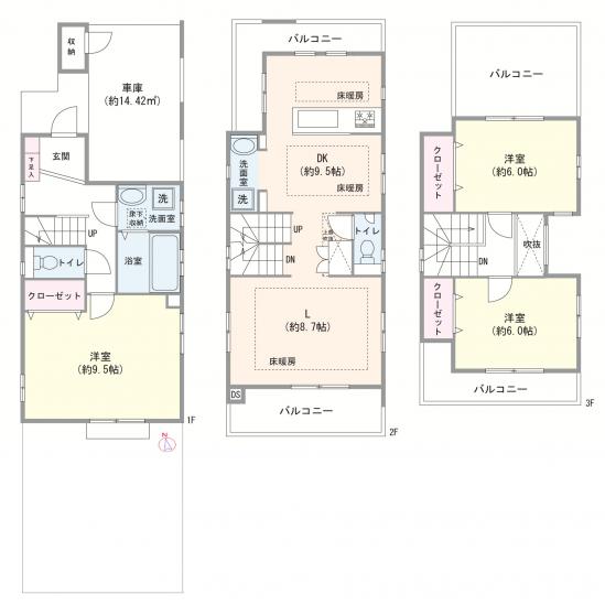 蕨市塚越七丁目中古戸建-1-間取図(平面図)