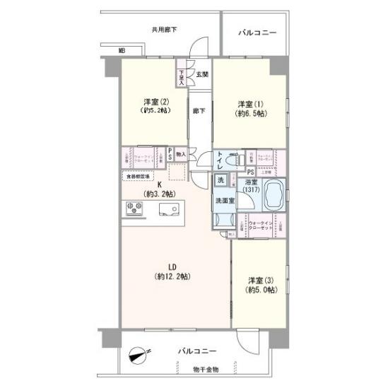 サンクレイドル西川口Ⅱ-1-間取図(平面図)