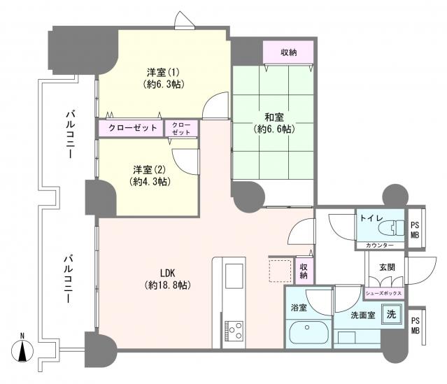 エルザタワー５５-1-間取図(平面図)