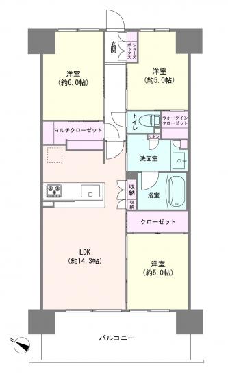 ルネ蕨ガーデンシティ-1-間取図(平面図)