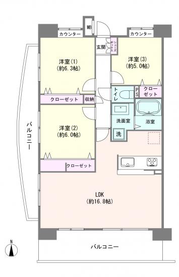レーベンハイム戸田公園アクアシティ-1-間取図(平面図)