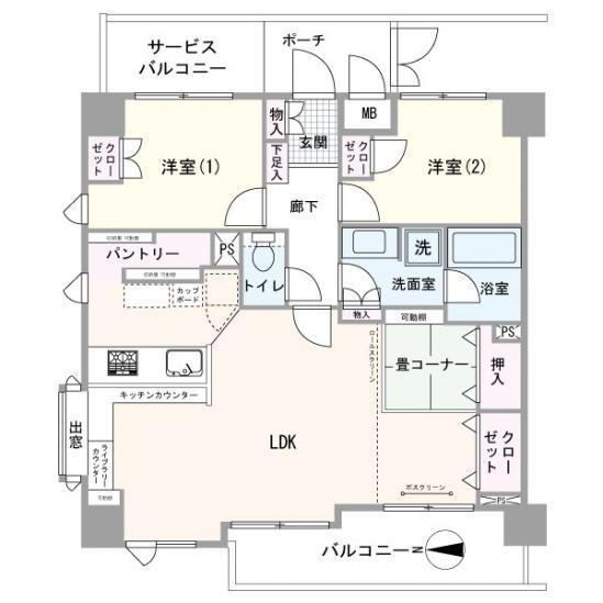 オーベル川口本町-1-間取図(平面図)