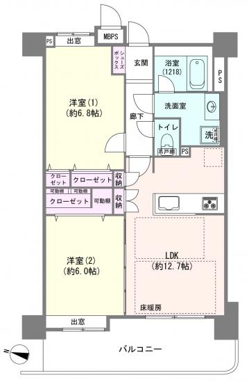 ライオンズガーデン西川口-1-間取図(平面図)