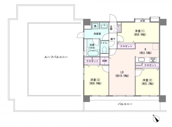 ライオンズマンション武蔵浦和ガーデン-1-間取図(平面図)