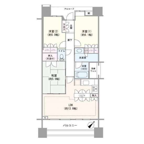 D‘クラディア蕨-1-間取図(平面図)