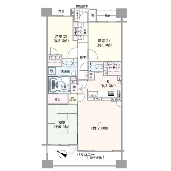 パークスクエア川口-1-間取図(平面図)