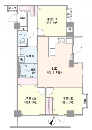 ライオンズマンション西川口南-1-間取図(平面図)