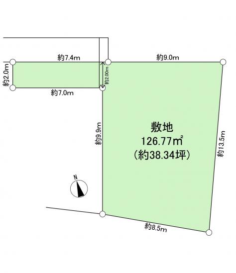 蕨市中央四丁目土地（古家付）-1-区画図