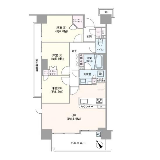 日神パレステージ川口元郷-1-間取図(平面図)