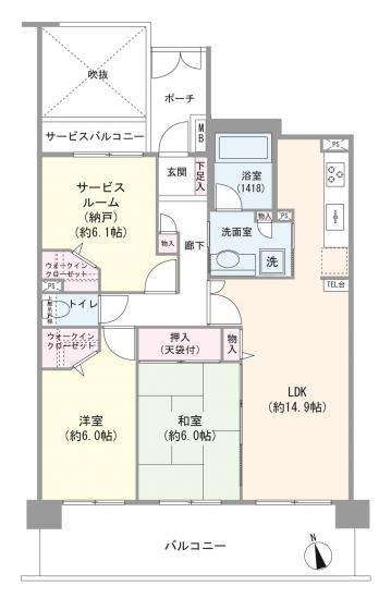 コスモステージ戸田公園-1-間取図(平面図)