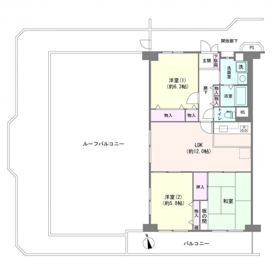 蕨ハイデンス-1-間取図(平面図)