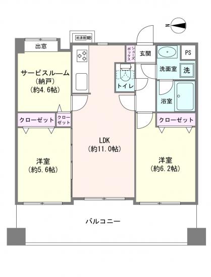 デュオ川口青木公園-1-間取図(平面図)