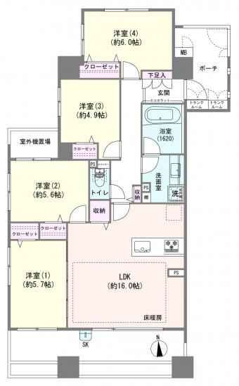 ローレルコート川口-1-間取図(平面図)