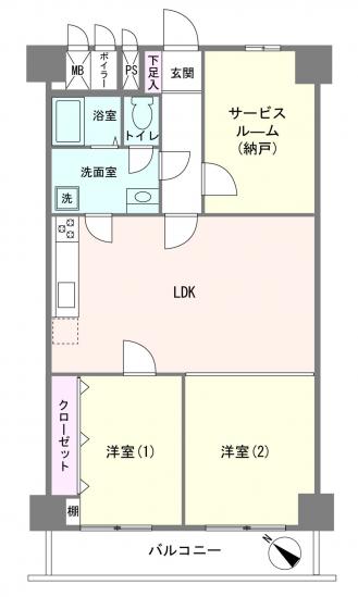 ライオンズマンション西川口ヴィアーレ-1-間取図(平面図)