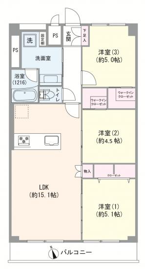 わらび住宅-1-間取図(平面図)