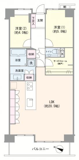 デュアルコート川口ウェストビュー-1-間取図(平面図)