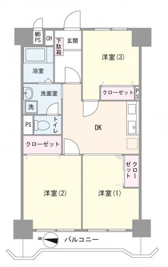 ハイネス川口-1-間取図(平面図)