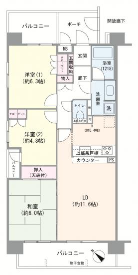 エステ・スクエア蕨-1-間取図(平面図)