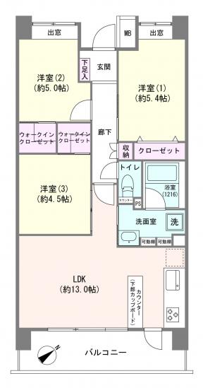 デュオコート川口元郷-1-間取図(平面図)