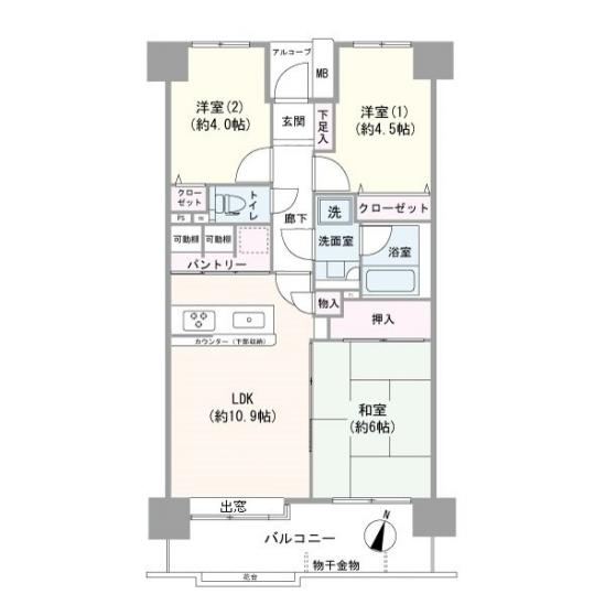 川口幸町パークホームズ-1-間取図(平面図)