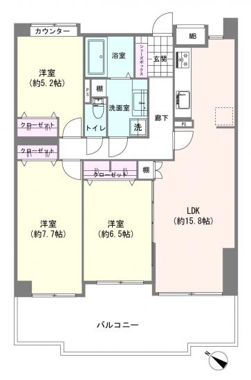 コスモ武蔵浦和プロシィード-1-間取図(平面図)