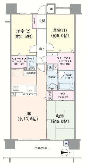 ウィズ戸田公園さくらの杜-1-間取図(平面図)