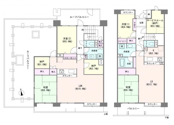 シャルマンコーポ鳩ケ谷-1-間取図(平面図)