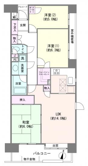 川口パーク・ホームズセンターコート-1-間取図(平面図)