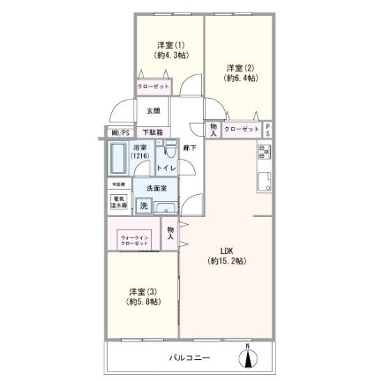 コープ野村浦和岸町-1-間取図(平面図)