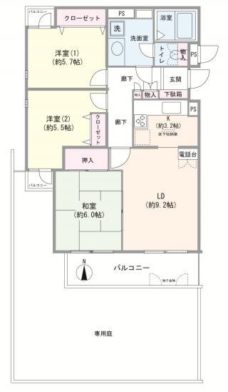 コスモ北戸田-1-間取図(平面図)
