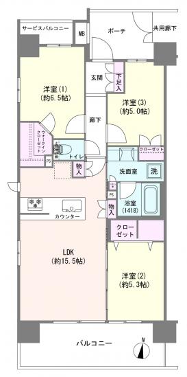 ガーデングラス川口中青木-1-間取図(平面図)