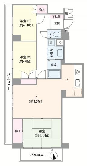アーバンハイツ川口-1-間取図(平面図)