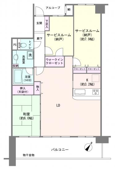 デュオガーデン川口さくらの杜-1-間取図(平面図)