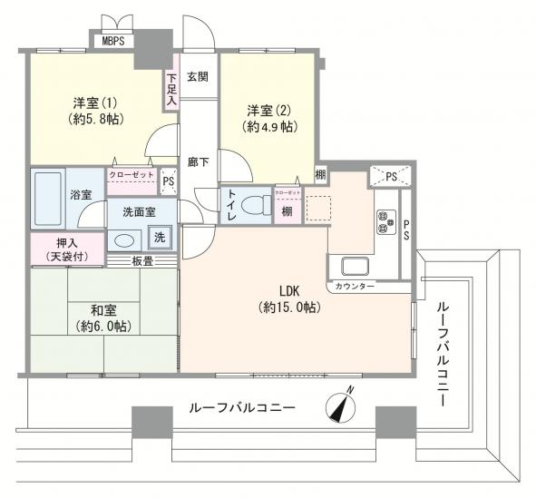 ライオンズシティ南浦和-1-間取図(平面図)