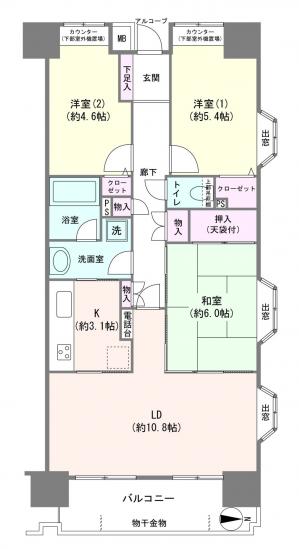 プラッツ南浦和-1-間取図(平面図)
