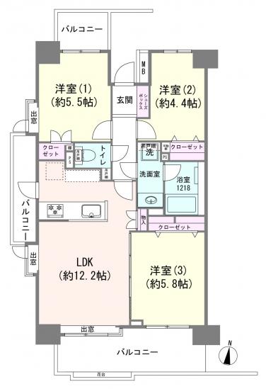 川口幸町パークホームズ-1-間取図(平面図)