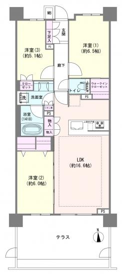 ブランズ川口本町-1-間取図(平面図)