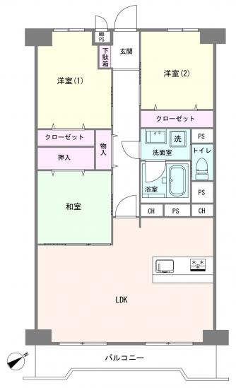 南浦和パークハイツ-1-間取図(平面図)