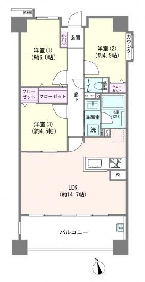 ダイアパレス川口-1-間取図(平面図)