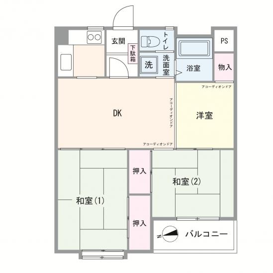 コーポ根岸-1-間取図(平面図)