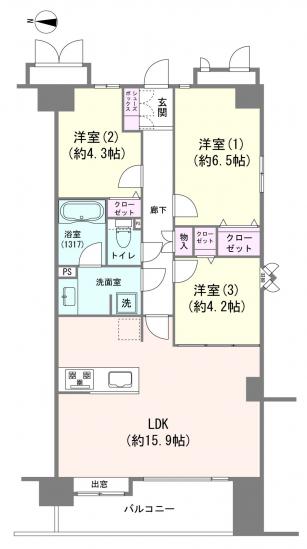 サンヴェール浦和常盤-1-間取図(平面図)