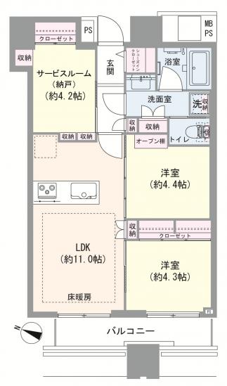 サウスゲートタワー川口-1-間取図(平面図)