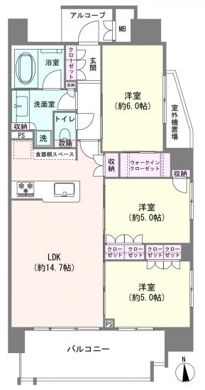 ネバーランド川口本町メルディア-1-間取図(平面図)